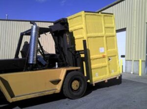 forklift carrying packages