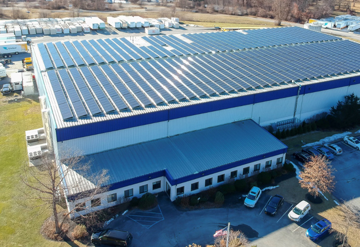 aerial view of warehouse