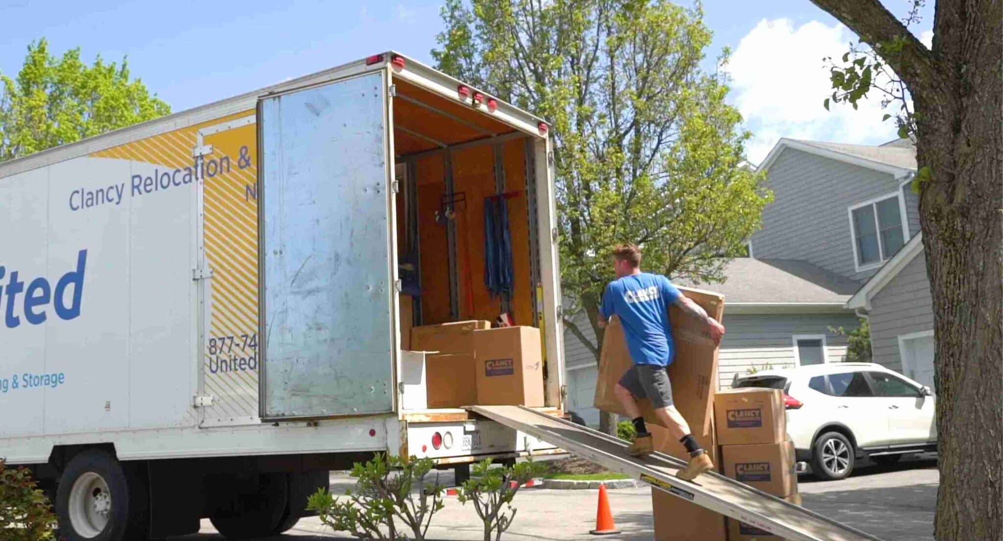 a mover carrying heavy object