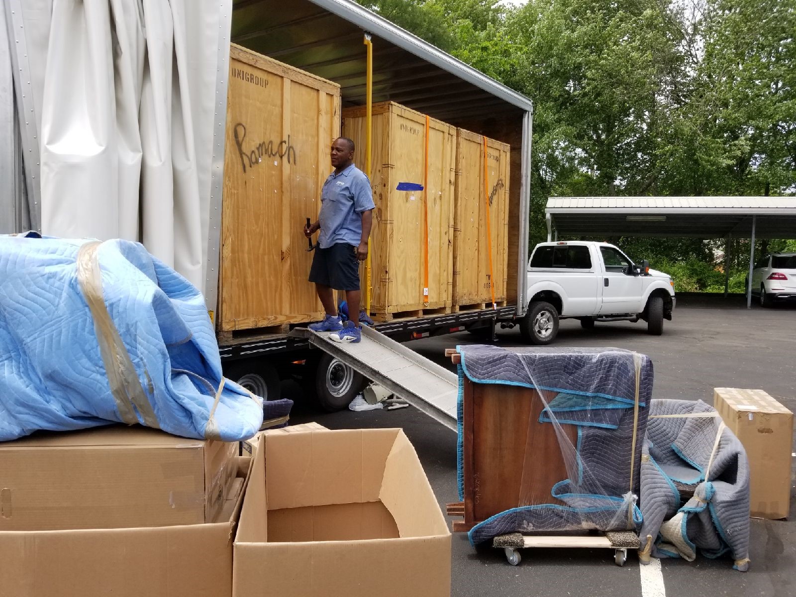 person checking the packages