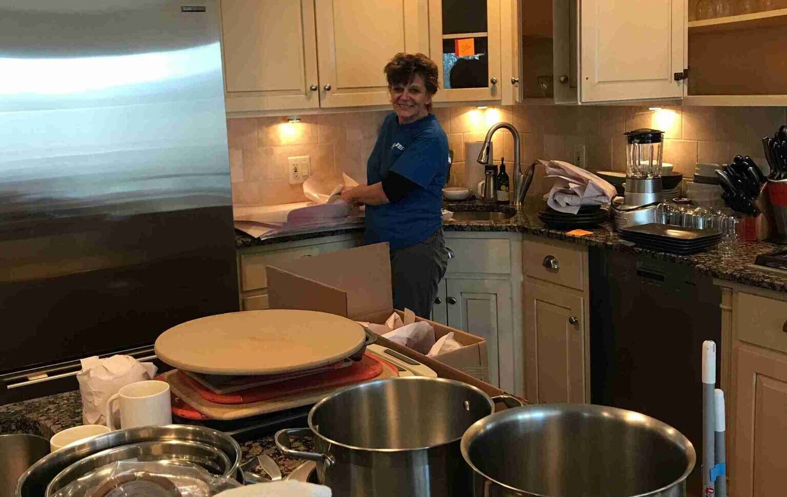 preparing items to pack