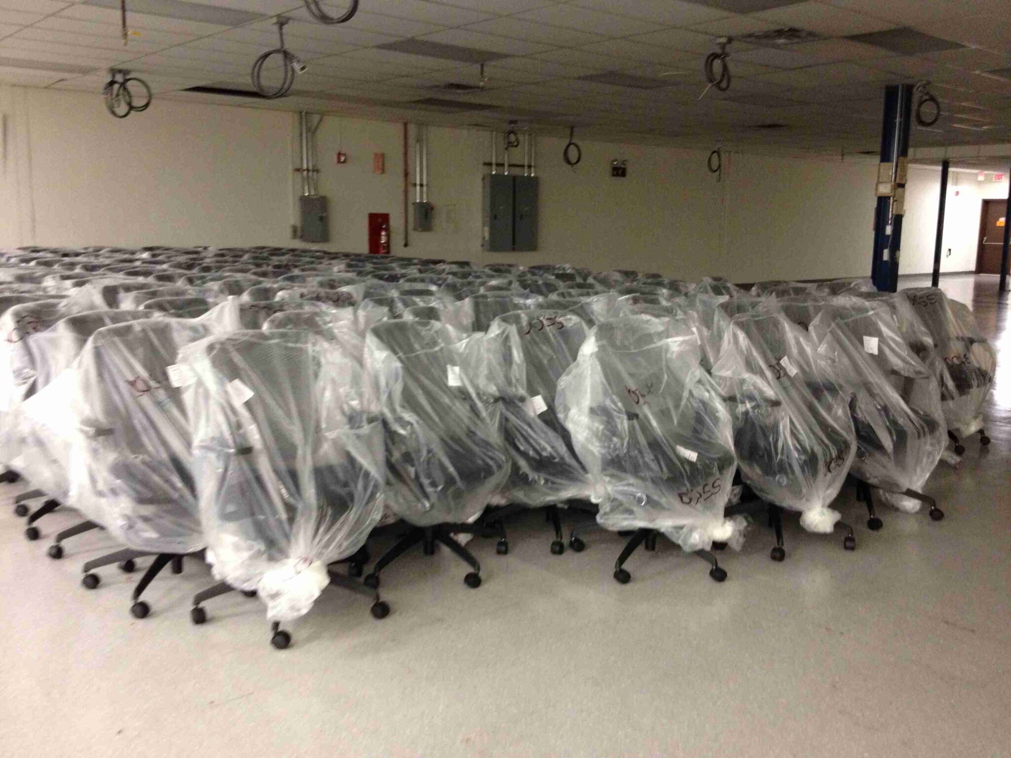 office chairs safely wrapped