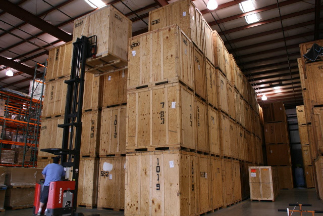 huge crates inside warehouse