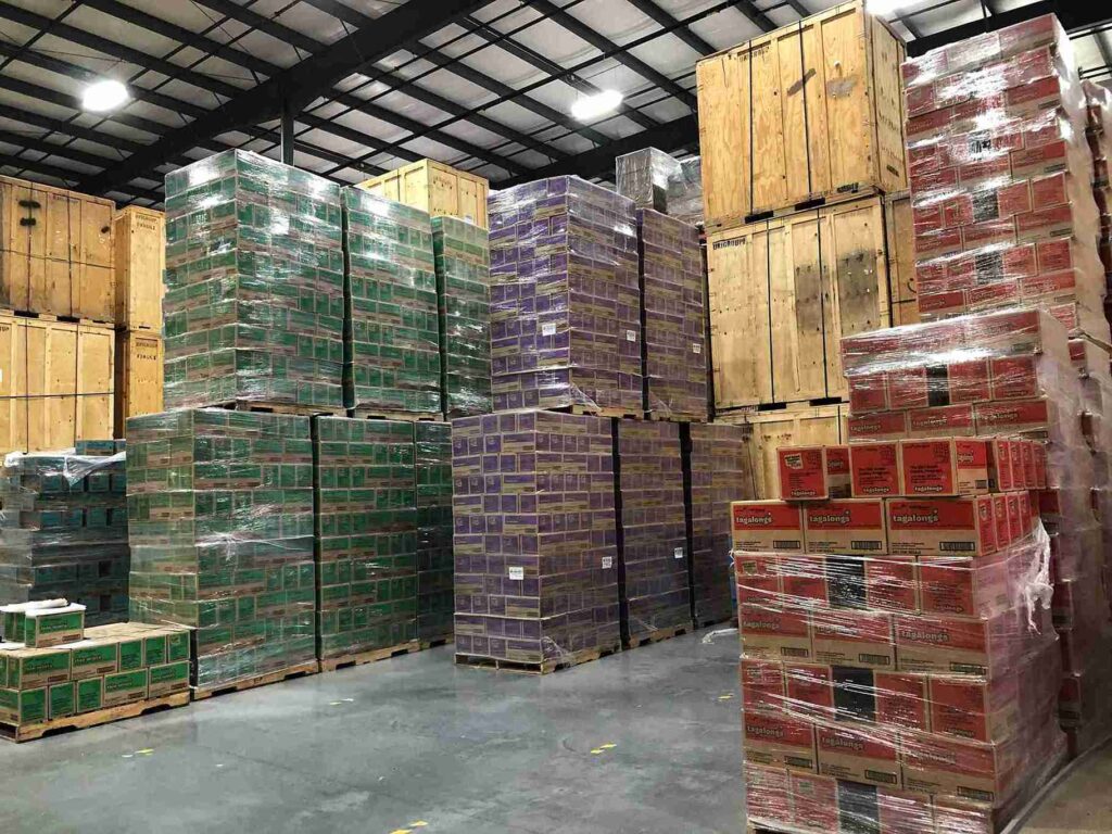 boxes and crates inside warehouse