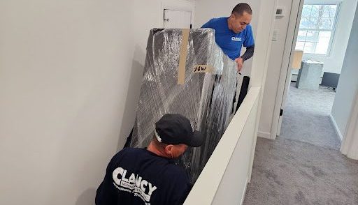 moving furniture at a tight staircase